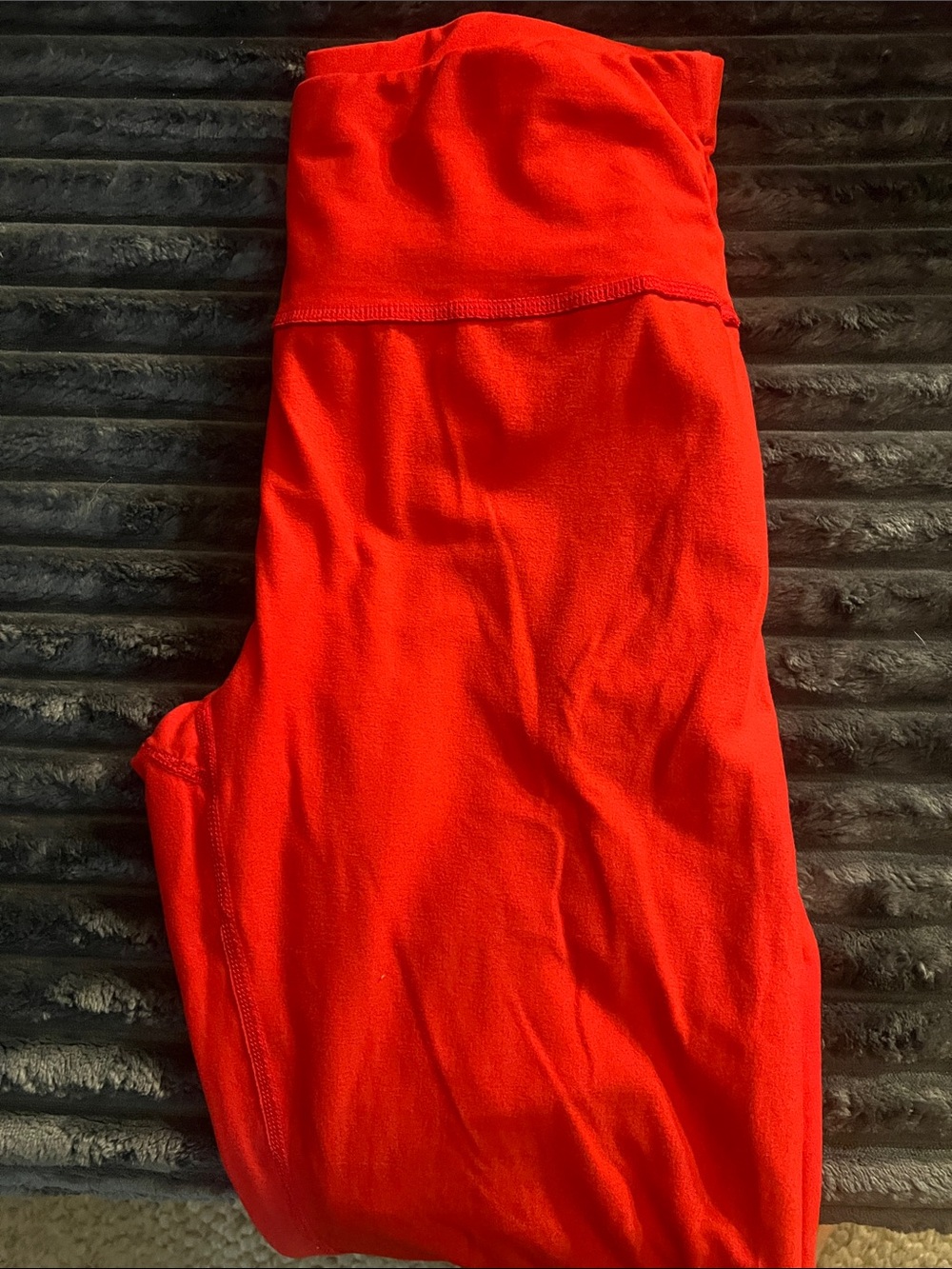 Womens Red Active Leggings - High Waist